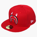 Bape Shark New Era 59fifty Cap Red