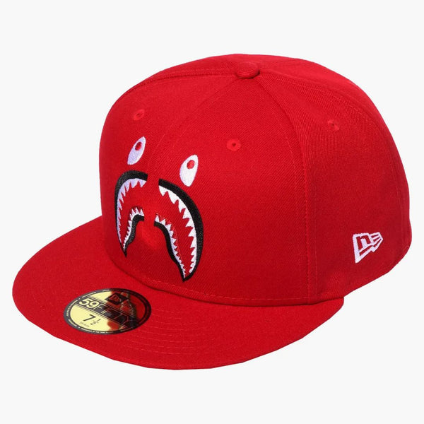 BAPE Shark New Era 59Fifty Cap Red