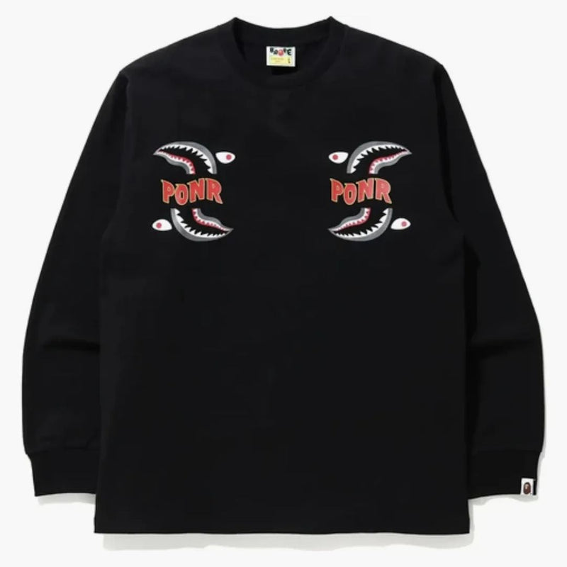 Bape Shark Ponr L/S Tea Black