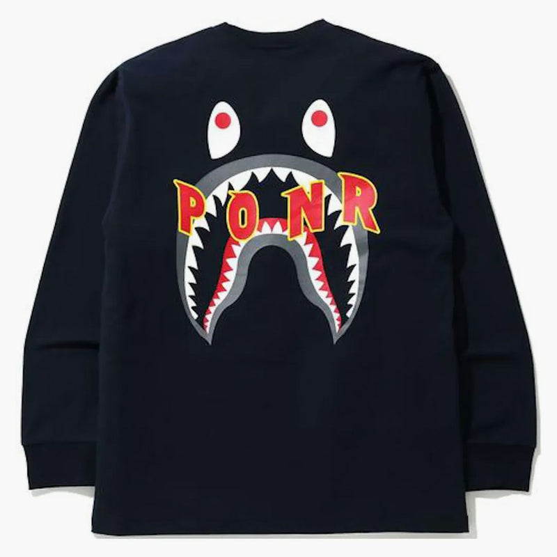Bape Shark Ponr l/s tea navy