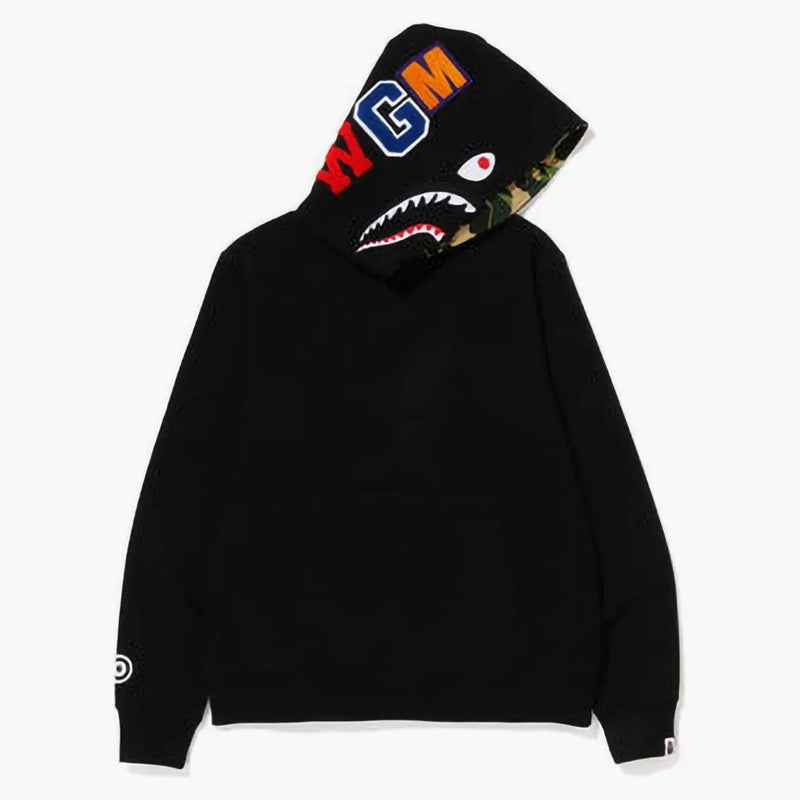 Bape Shark Svetr uvnitř camo mikina černá zelená
