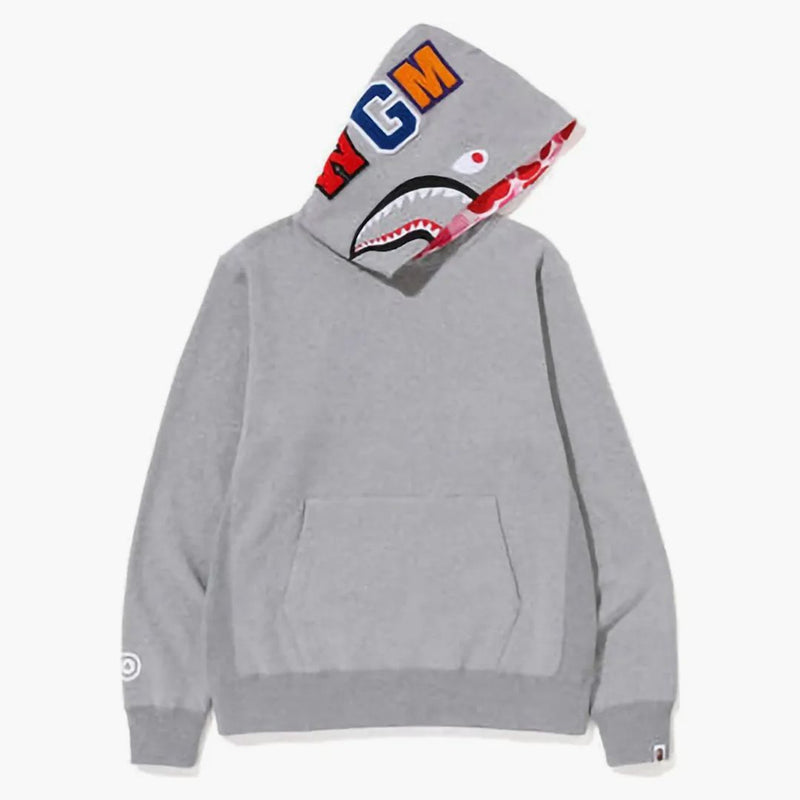 Bape Shark Pullover Inside Camo Hoodie Gray Pink