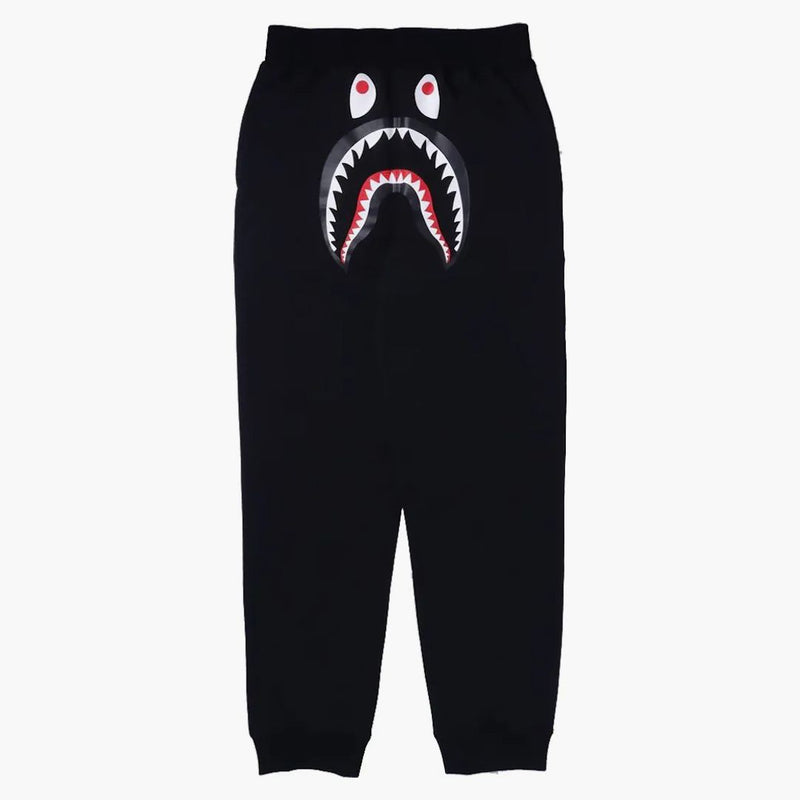 Pantalones de sudor de tiburón de Bape Negro