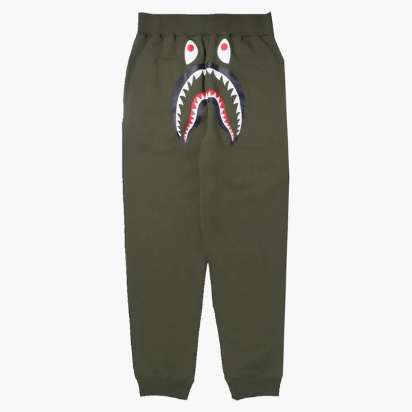 Bape Shark Shark Shetové kalhoty olivedrab