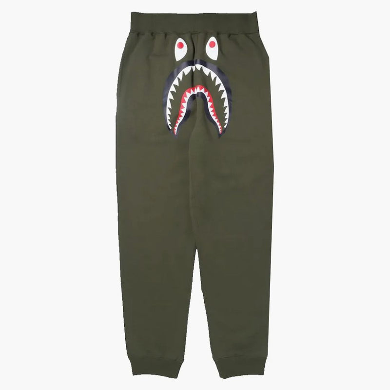 Bape Shark Shark Shetové kalhoty olivedrab