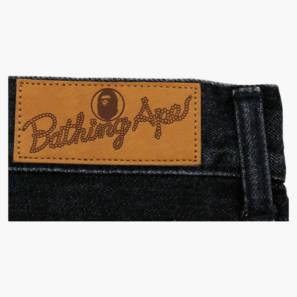 BAPE Shark Washed Wide Fit džínové kalhoty černé