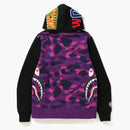 Bape Side Zip Shark Wide Pullover Hoodie Black/Purple