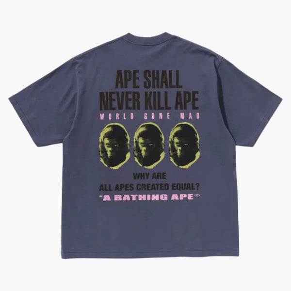 BAPE SLOGAN RELAWED FIT TEA Blue