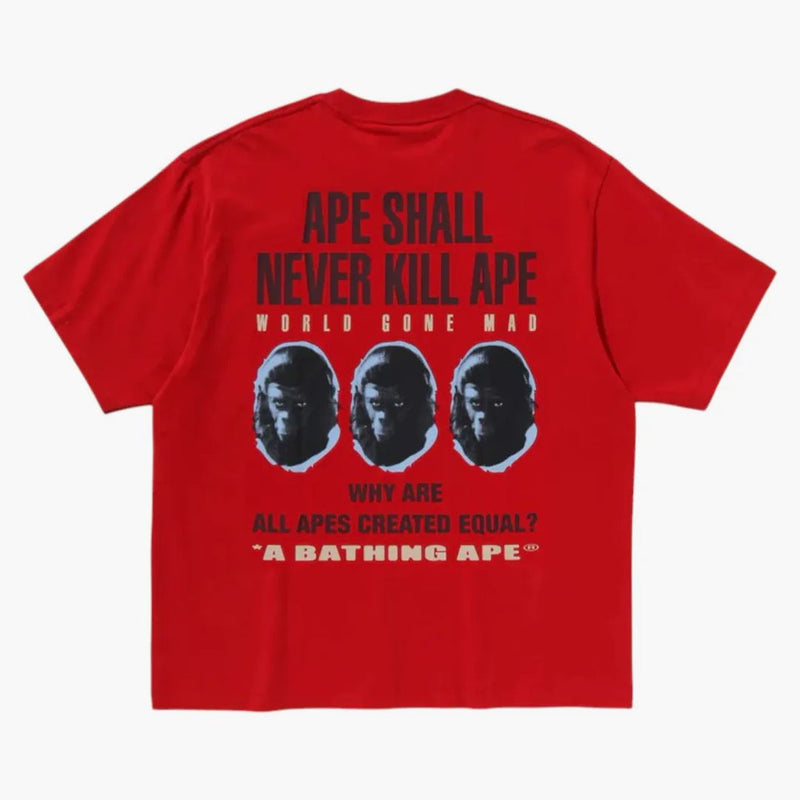 Slogan Bape Relaxed Fit Tea Red