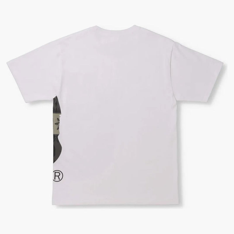 BAPE Snow Pattern Side Side Big Ape Head Tee White/Black