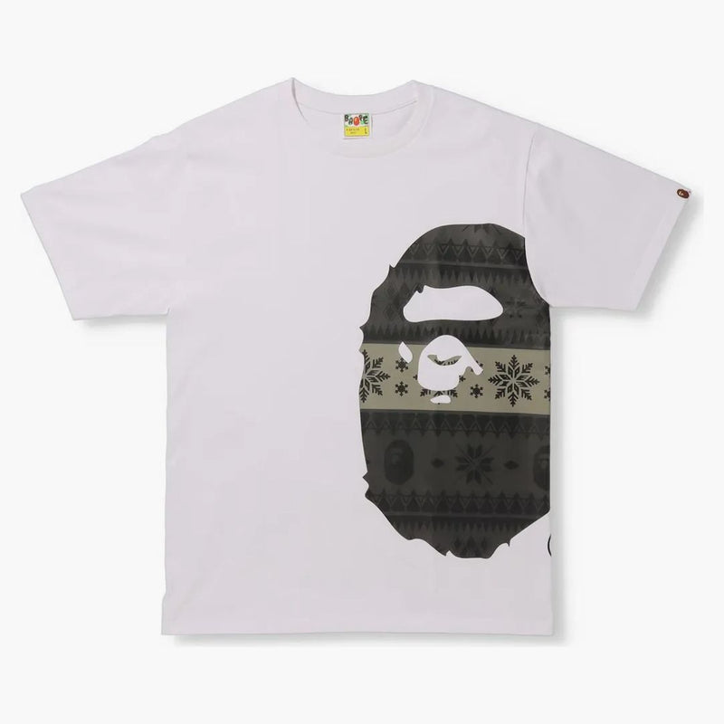 BAPE Snow Pattern Side Side Big Ape Head Tee White/Black