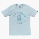 Bape Solid Camo College Tee Blue