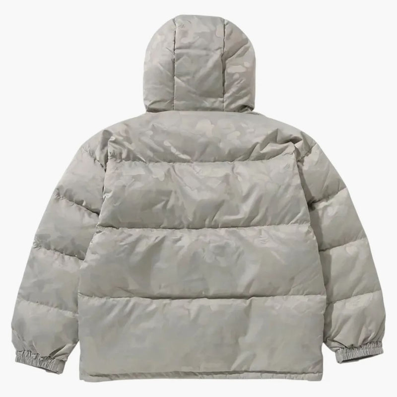Bape Solid Camo Jacquard Down Jacket Beige
