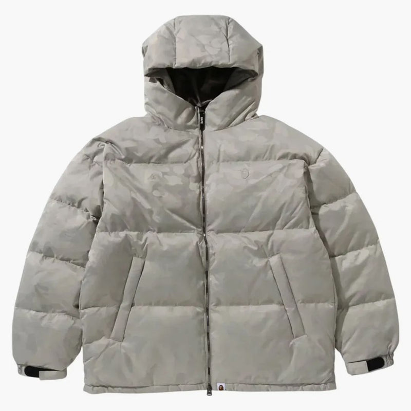 Bape Solid Camo Jacquard Down Jacket Beige