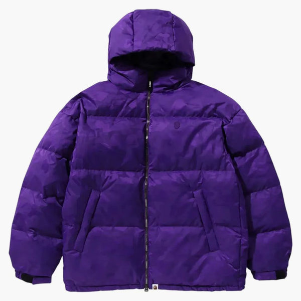Bape Solid Camo Jacquard Down Jacket Purple