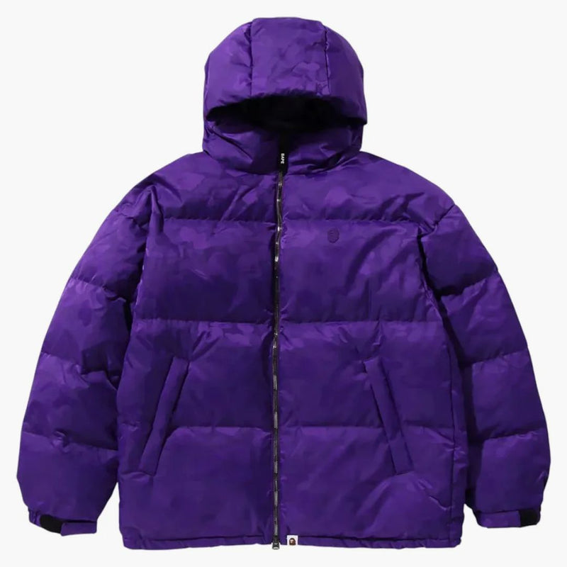 Bape Solid Camo Jacquard Down Jacket Purple