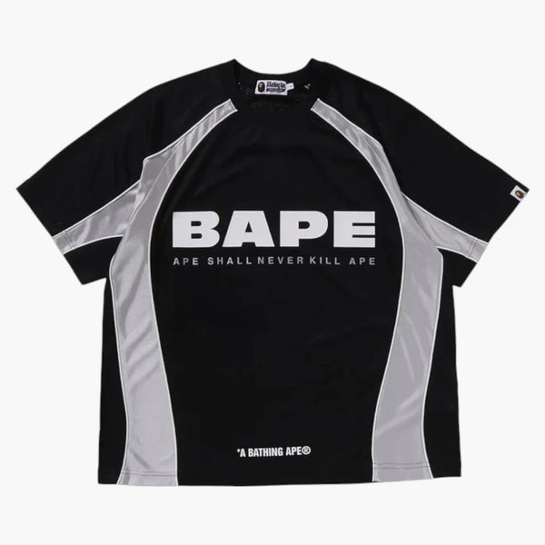 Bape Solid Camo Jacquard Multilogo Relaxed Fit Football Jersey Black