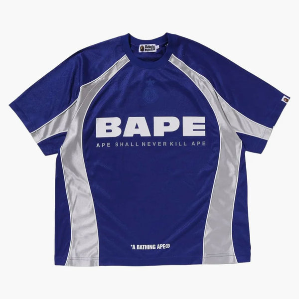 Bape Solid Camo Jacquard Multilogo Relaxed Fit Football Jersey Blue
