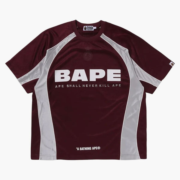 Bape Solid Camo Jacquard Multilogo Relaxed Fit Football Jersey Red