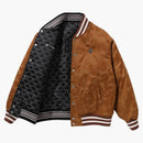 Bape Solid Camo Jacquard Nylon Reversible Bomber Padded Jacket Beige