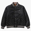 Bape Solid Camo Jacquard Nylon Reversible Bomber Padded Jacket Black