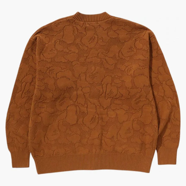 Bape Solid Camo Jacquard One Point Cardigan Beige