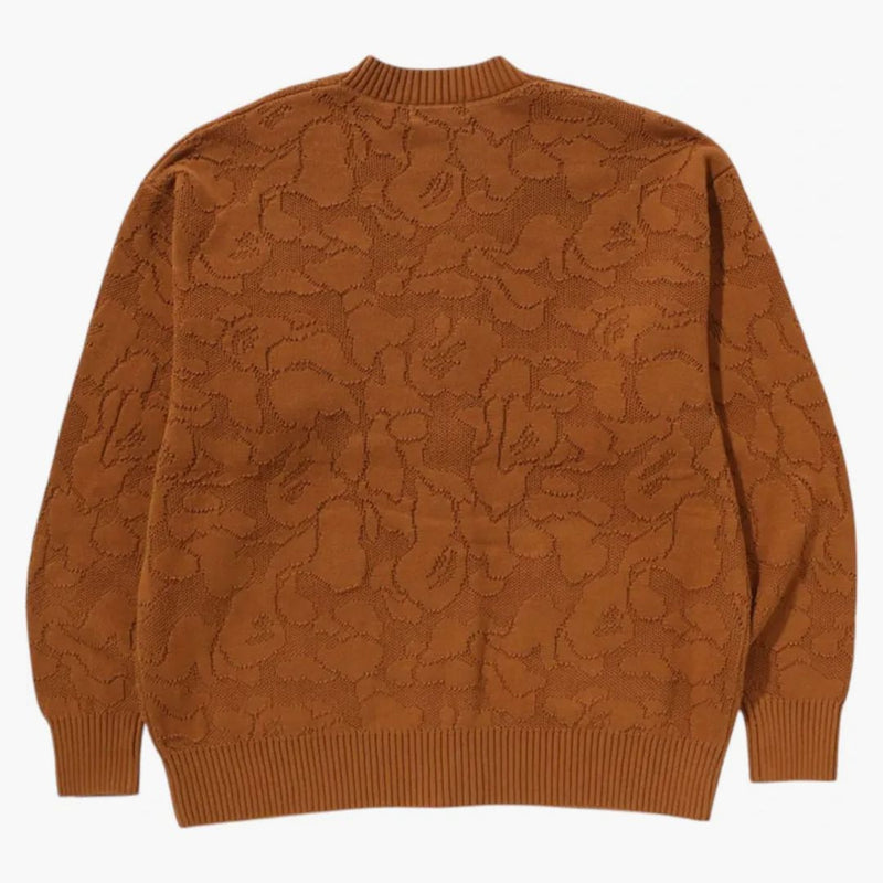 Bape Solid Camo Jacquard One Point Cardigan Beige