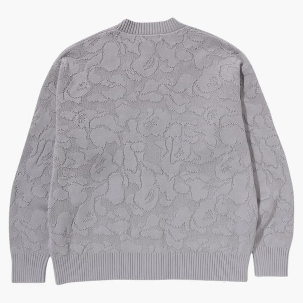 Bape Solid Camo Jacquard One Point Cardigan Gray