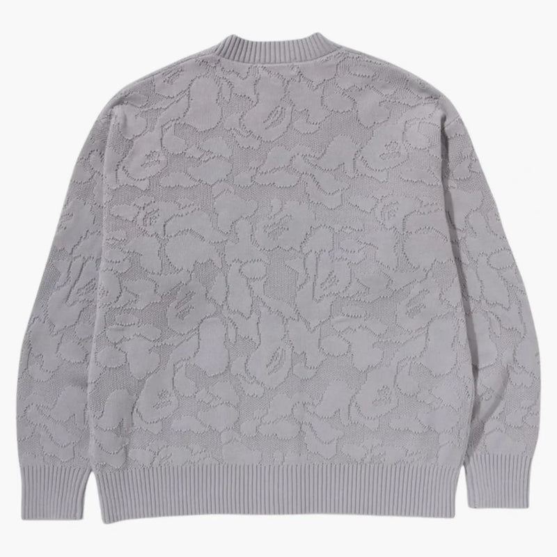Bape Solid Camo Jacquard One Point Cardigan Gray
