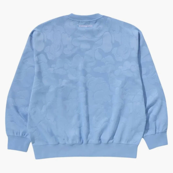Bape Solid Camo Jacquard One Point Relax Fit Crewneck mikina Saxe