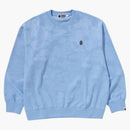 BAPE SOLID CAMO JACQUARD ONE PUNTA RELAJA FIT CREWNCK SKUNTIRS SAX