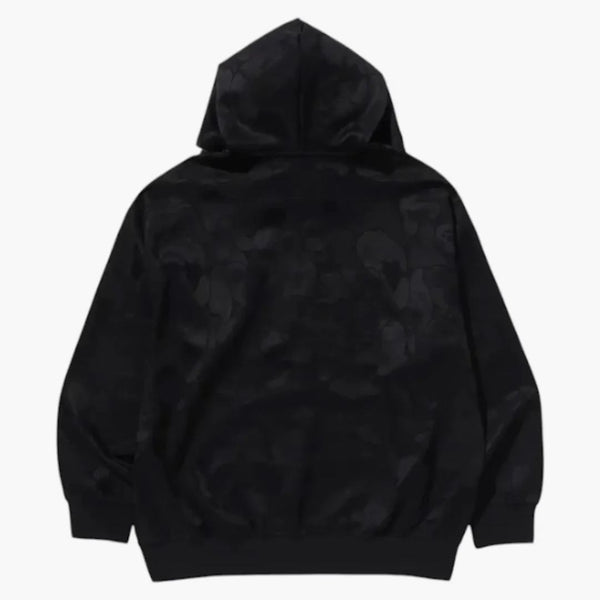 Bape -solid camo jacquard jeden bod uvolněný fit zip mikina černá