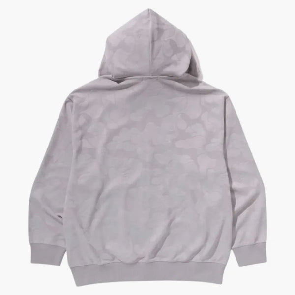 Bape -solid camo jacquard jeden bod uvolněný fit zip mikina šedá