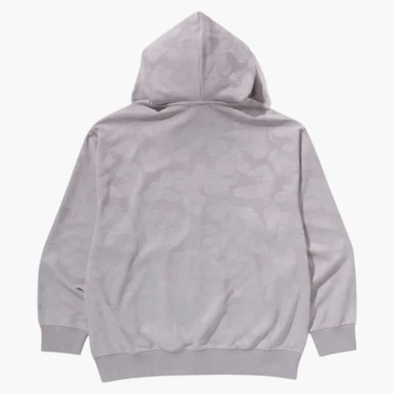 Bape -solid camo jacquard jeden bod uvolněný fit zip mikina šedá