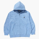 BAPE SOLID CAMO JACQUARD EN PUNKT Slappnande fit Zip Hoodie Sax