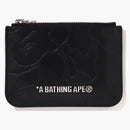 Bape Solid Camo Leather Pouch Wallet Black