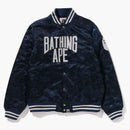 BAPE SOLID CAMO NYC LOGO NYLON VERSITY JACKA SVART