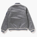 Bape Solid Camo NYC Logo Nylon Versity Jacket Gray