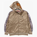 Bape Solid Camo Relaxed Fit Shark Full Zip Hoodie Beige