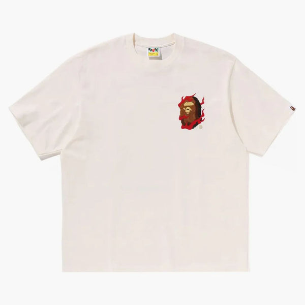 Bape suvenýr uvolněný fit tee slonoviny