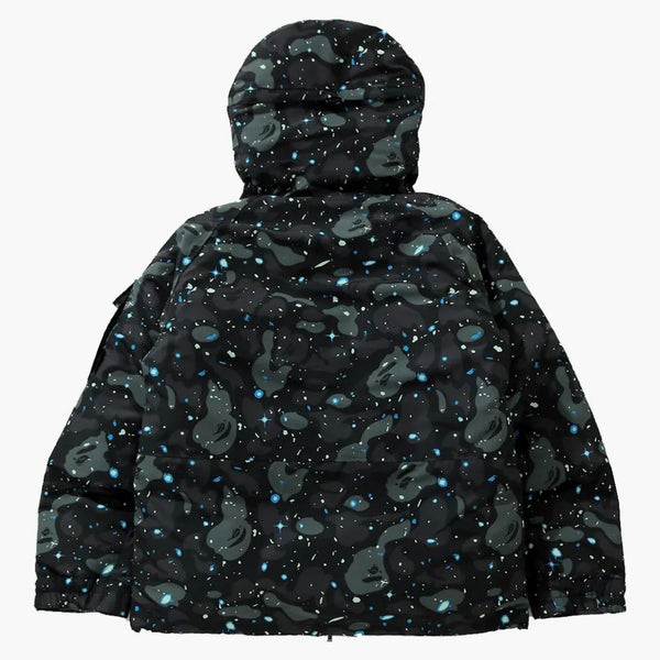 Bape Space Camo Military Loose Fit Hoodie Down Jacket Black
