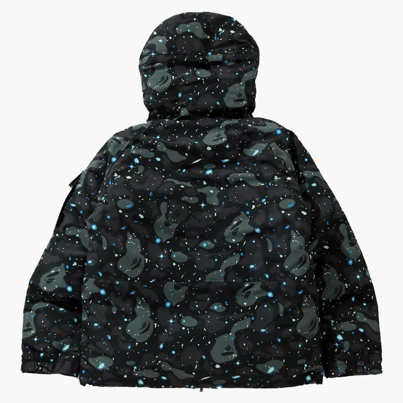 Bape Space Camo Military Loose Fit Hoodie Down Jacket Black