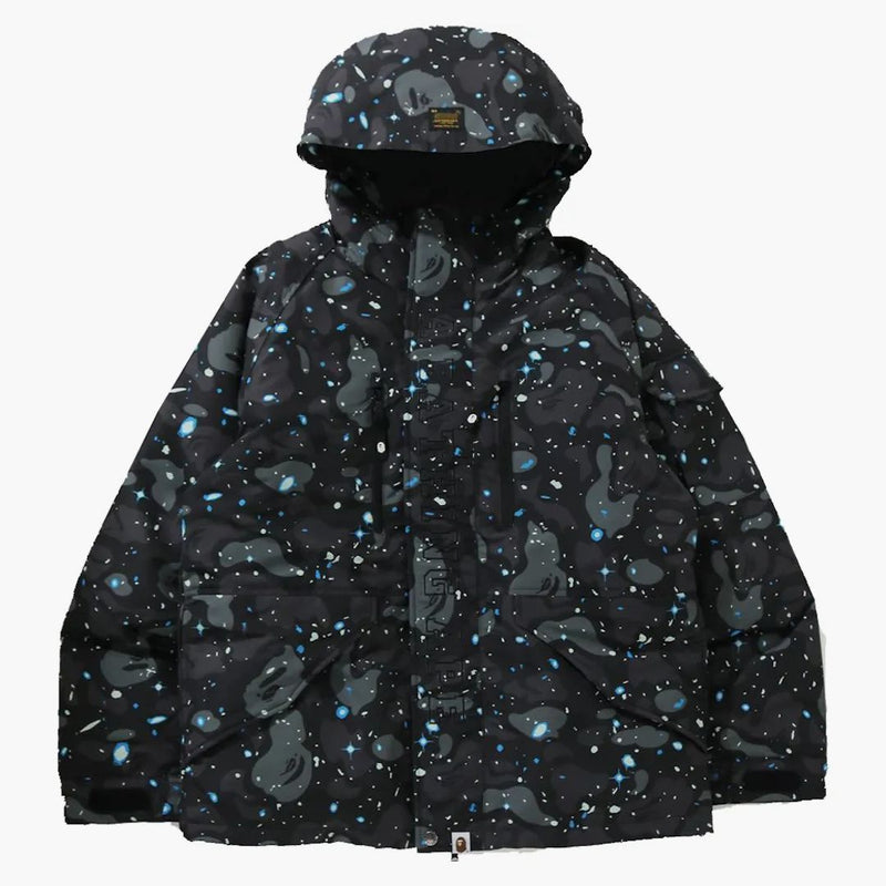 Bape Space Camo Military Loose Fit Hoodie Down Jacket Black
