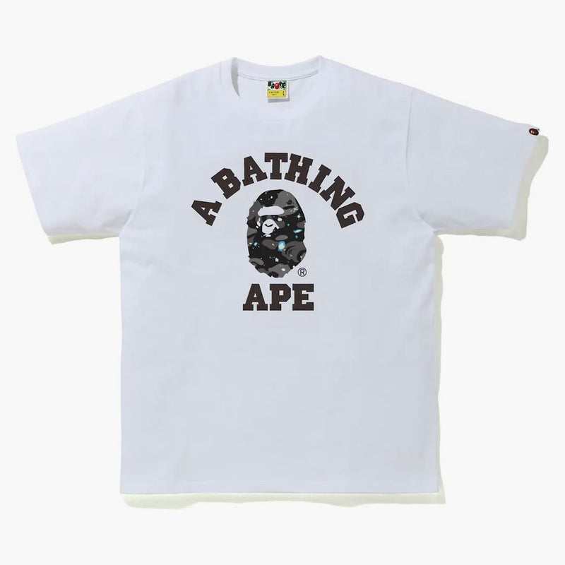 BAPE Space Camo Print College Tee White