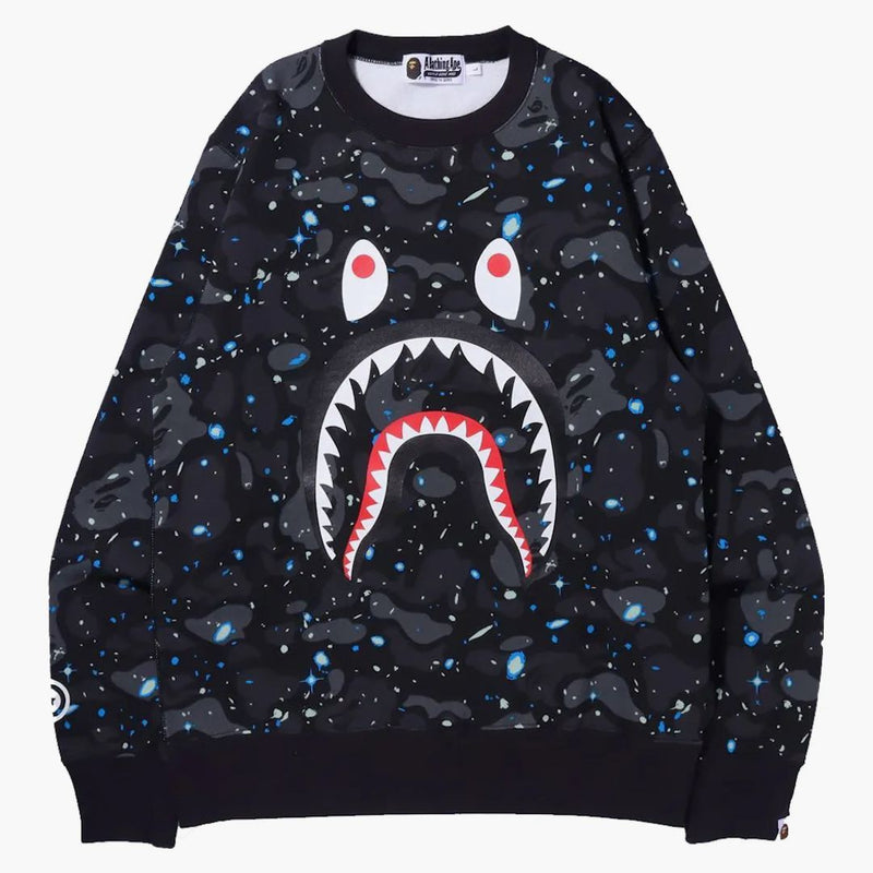 Space bape camo shark equipaggio nero