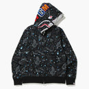 Bape Space Camo Shark Full Zip Double Hoodie Black Multi