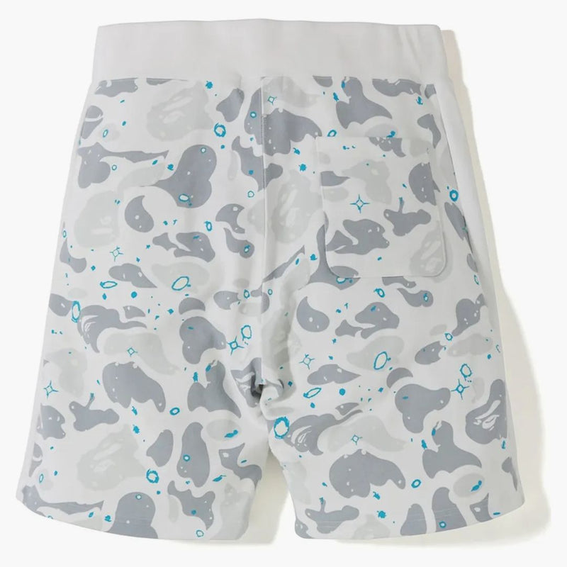 Bape Space Camo Shark Sweat Shorts White