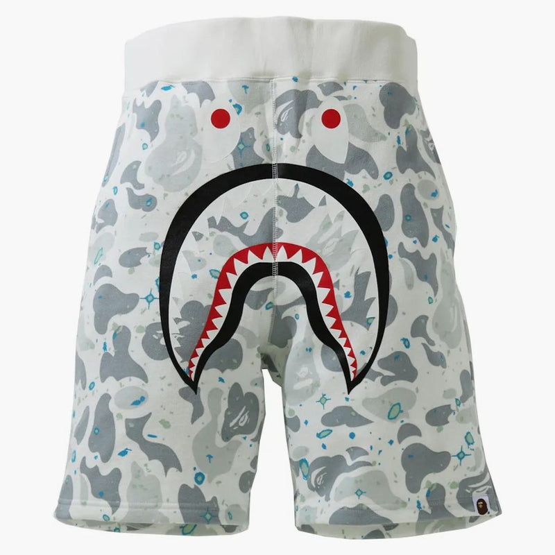 Bape Space Camo Shark Sweat Shorts (SS21) White