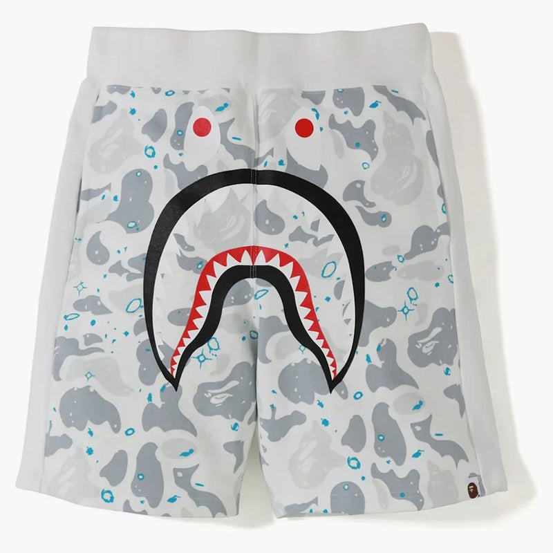 Bape Space Camo Shark Sweat Shorts White