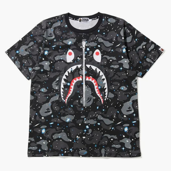 BAPE Space Camo Shark Té Negro Multi